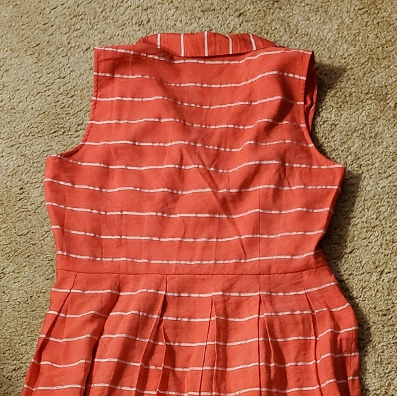 Talbots sleeveless collared dress  orange lined sz 14 nwt - Picture 6 of 8